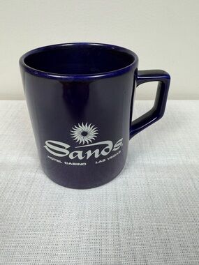 Vintage Sands Las Vegas Dark Blue Ceramic Coffee Mug Souvenir